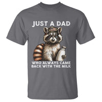 Just A Dad Who Always Came Back With The Milk T Shirt Retro Raccoon Camo Fathers Day - Wonder Print Shop