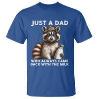 Just A Dad Who Always Came Back With The Milk T Shirt Retro Raccoon Camo Fathers Day - Wonder Print Shop