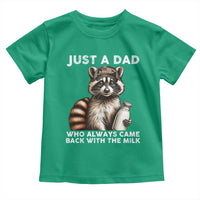 Just A Dad Who Always Came Back With The Milk Toddler T Shirt Retro Raccoon Camo Fathers Day - Wonder Print Shop
