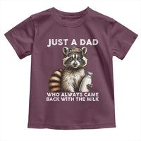 Just A Dad Who Always Came Back With The Milk Toddler T Shirt Retro Raccoon Camo Fathers Day - Wonder Print Shop
