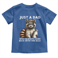 Just A Dad Who Always Came Back With The Milk Toddler T Shirt Retro Raccoon Camo Fathers Day - Wonder Print Shop