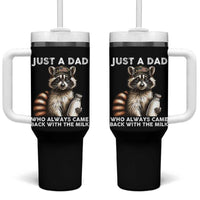 Just A Dad Who Always Came Back With The Milk Tumbler With Handle Retro Raccoon Camo Fathers Day - Wonder Print Shop