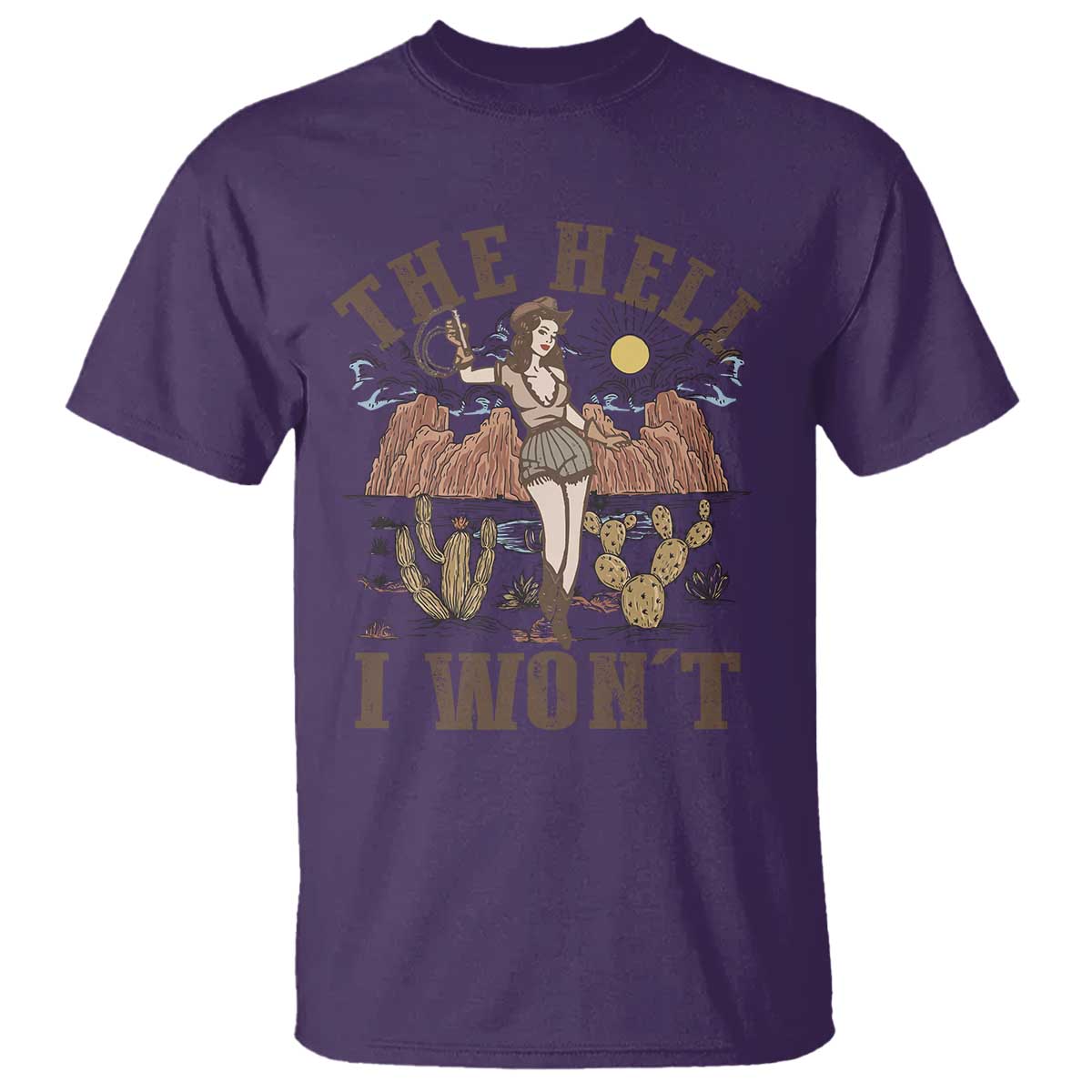 Funny Western Cowgirl T Shirt Retro Country The Hell I Won't - Wonder Print Shop