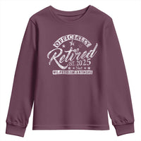 Vintage Retired 2025 Youth Sweatshirt Funny Retirement Not My Problem Anymore