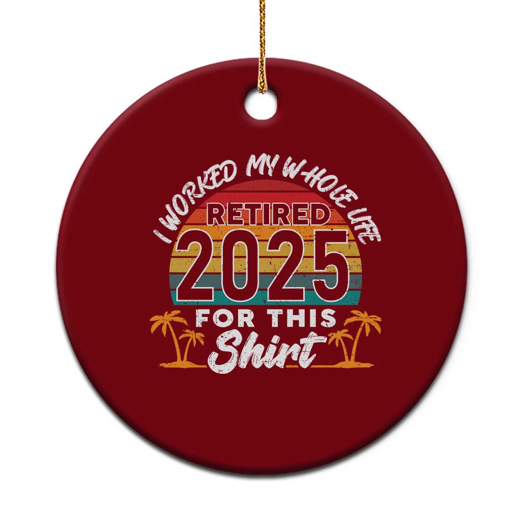Retired 2025 Ceramic Ornament Retro Retirement Summer Vibes - Wonder Print Shop