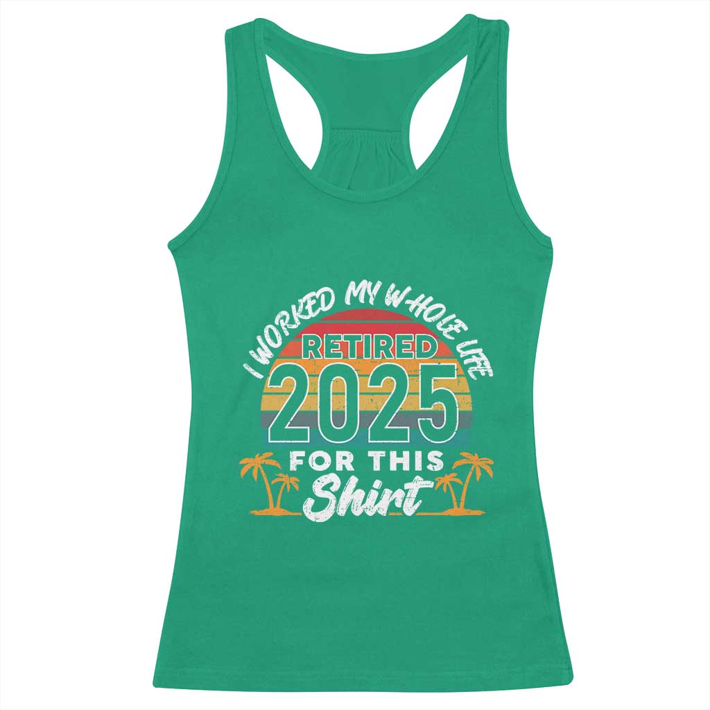 Retired 2025 Racerback Tank Top Retro Retirement Summer Vibes