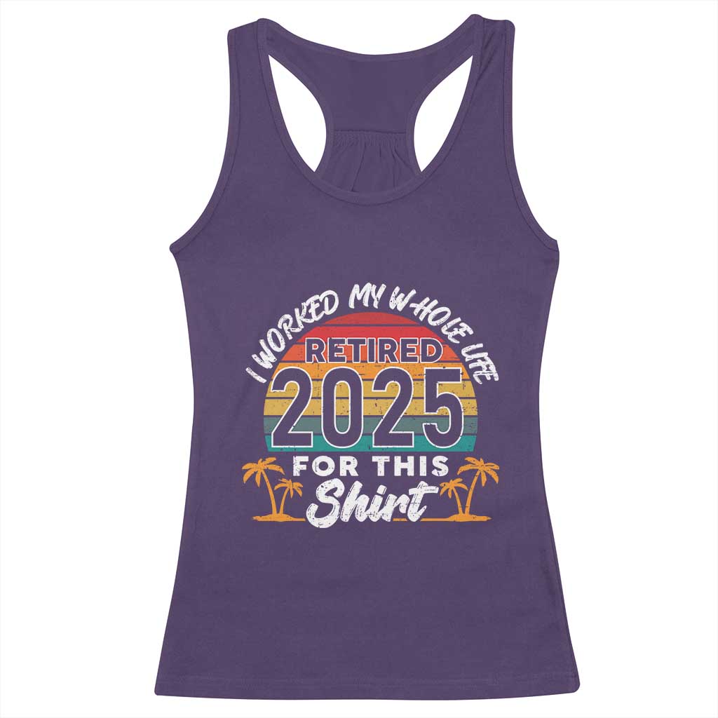 Retired 2025 Racerback Tank Top Retro Retirement Summer Vibes