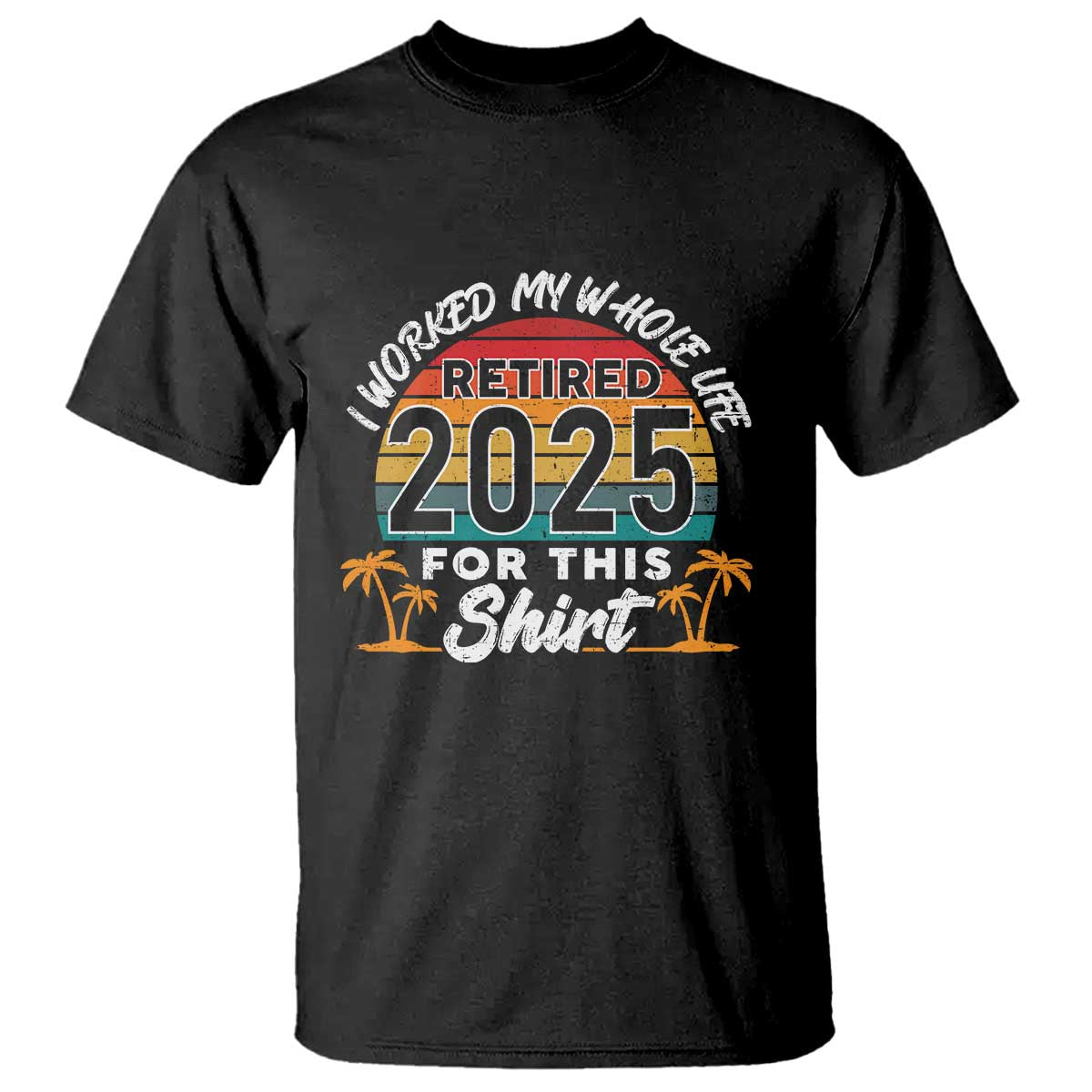 Retired 2025 T Shirt Retro Retirement Summer Vibes
