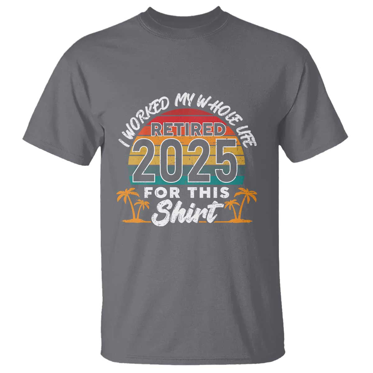 Retired 2025 T Shirt Retro Retirement Summer Vibes
