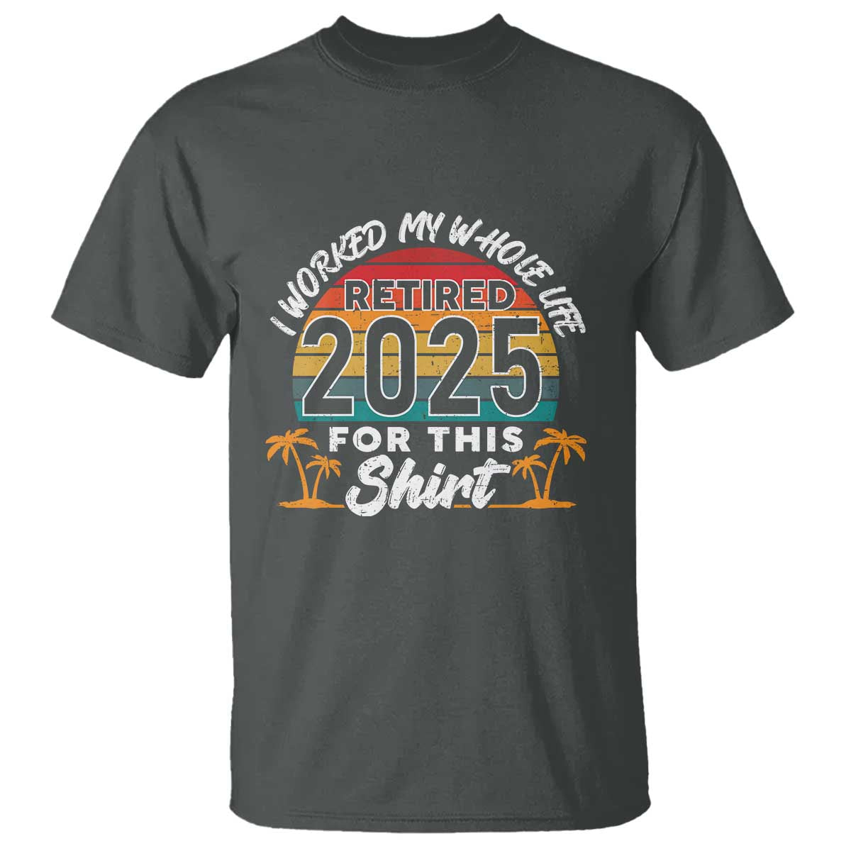 Retired 2025 T Shirt Retro Retirement Summer Vibes
