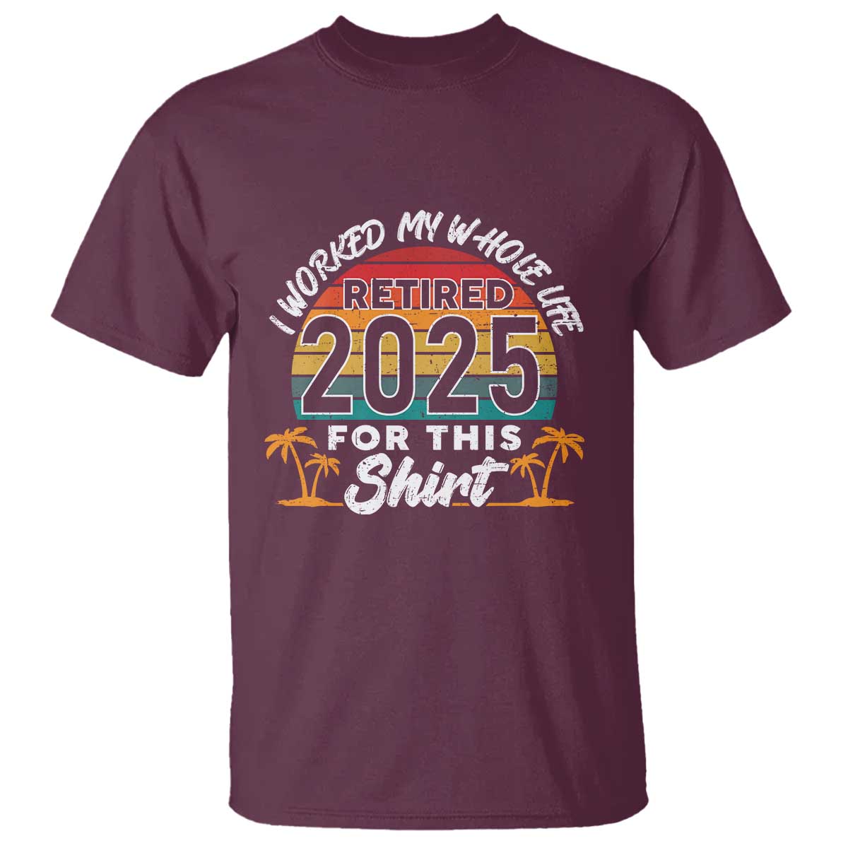Retired 2025 T Shirt Retro Retirement Summer Vibes