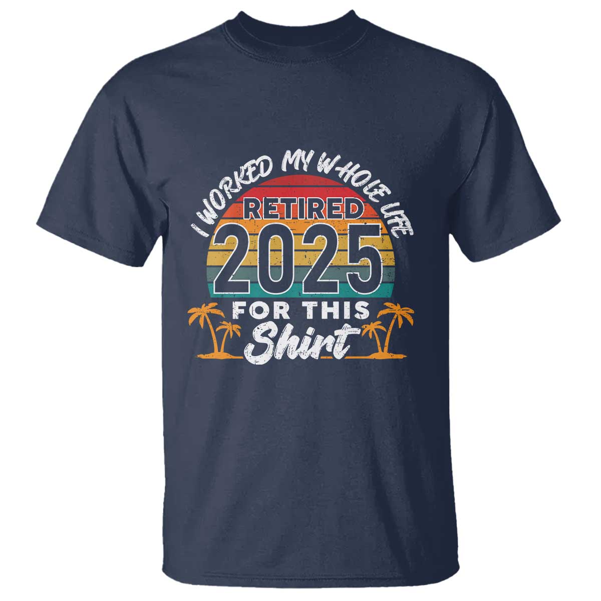 Retired 2025 T Shirt Retro Retirement Summer Vibes