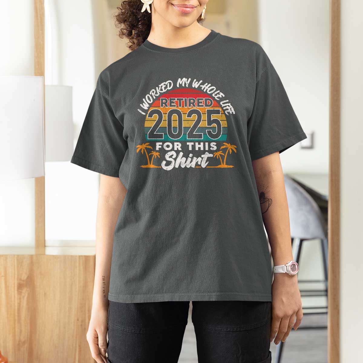 Retired 2025 T Shirt For Women Retro Retirement Summer Vibes
