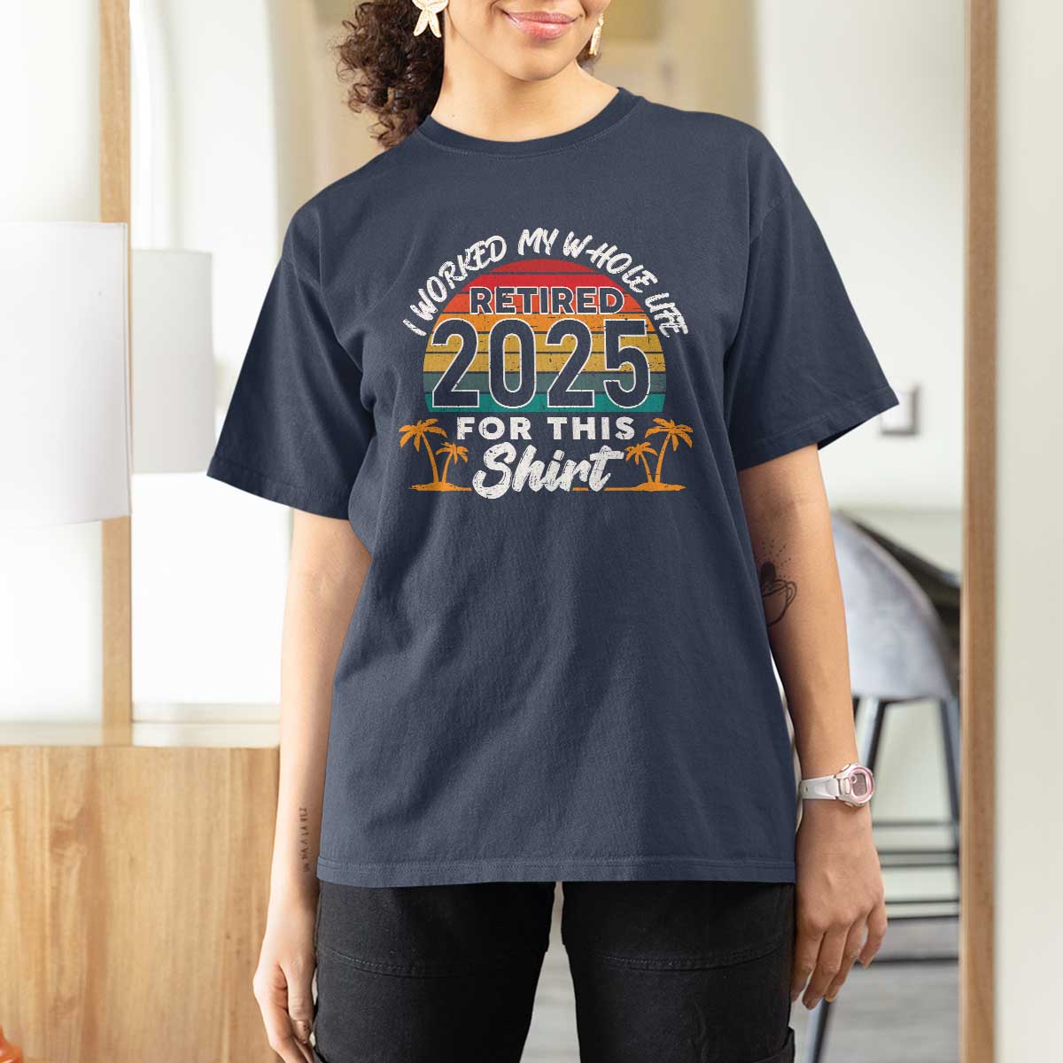 Retired 2025 T Shirt For Women Retro Retirement Summer Vibes