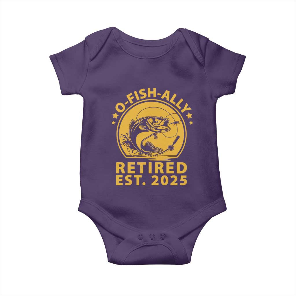Fishing Retirement Baby Onesie O-Fish-Ally Retired 2025 For Fisherman