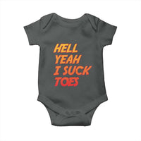 Hell Yeah I Suck Toes Baby Onesie Funny Foot Fetish Sucking Toes Dirty Joke - Wonder Print Shop