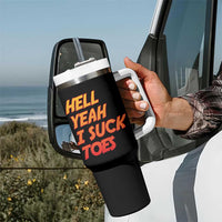 Hell Yeah I Suck Toes Tumbler With Handle Funny Foot Fetish Sucking Toes Dirty Joke - Wonder Print Shop