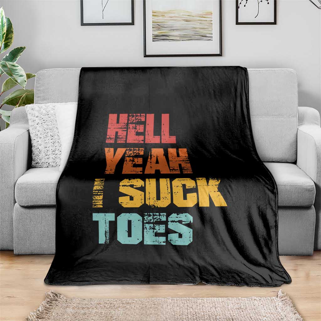Funny Inappropriate Embarrassing Throw Blanket Funny Foot Fetish Sucking Toes Cringe Offensive Humor - Wonder Print Shop