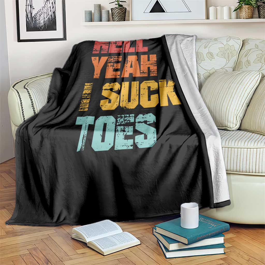 Funny Inappropriate Embarrassing Throw Blanket Funny Foot Fetish Sucking Toes Cringe Offensive Humor - Wonder Print Shop