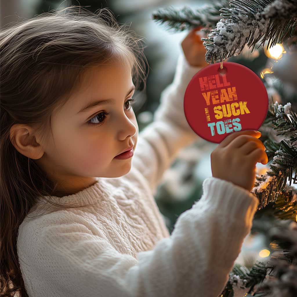 Funny Inappropriate Embarrassing Christmas Ornament Funny Foot Fetish Sucking Toes Cringe Offensive Humor - Wonder Print Shop