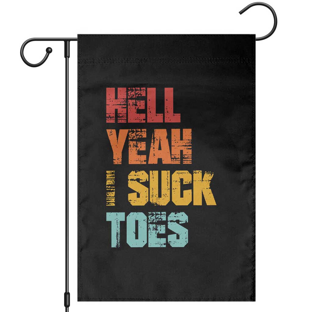 Funny Inappropriate Embarrassing Garden Flag Funny Foot Fetish Sucking Toes Cringe Offensive Humor - Wonder Print Shop