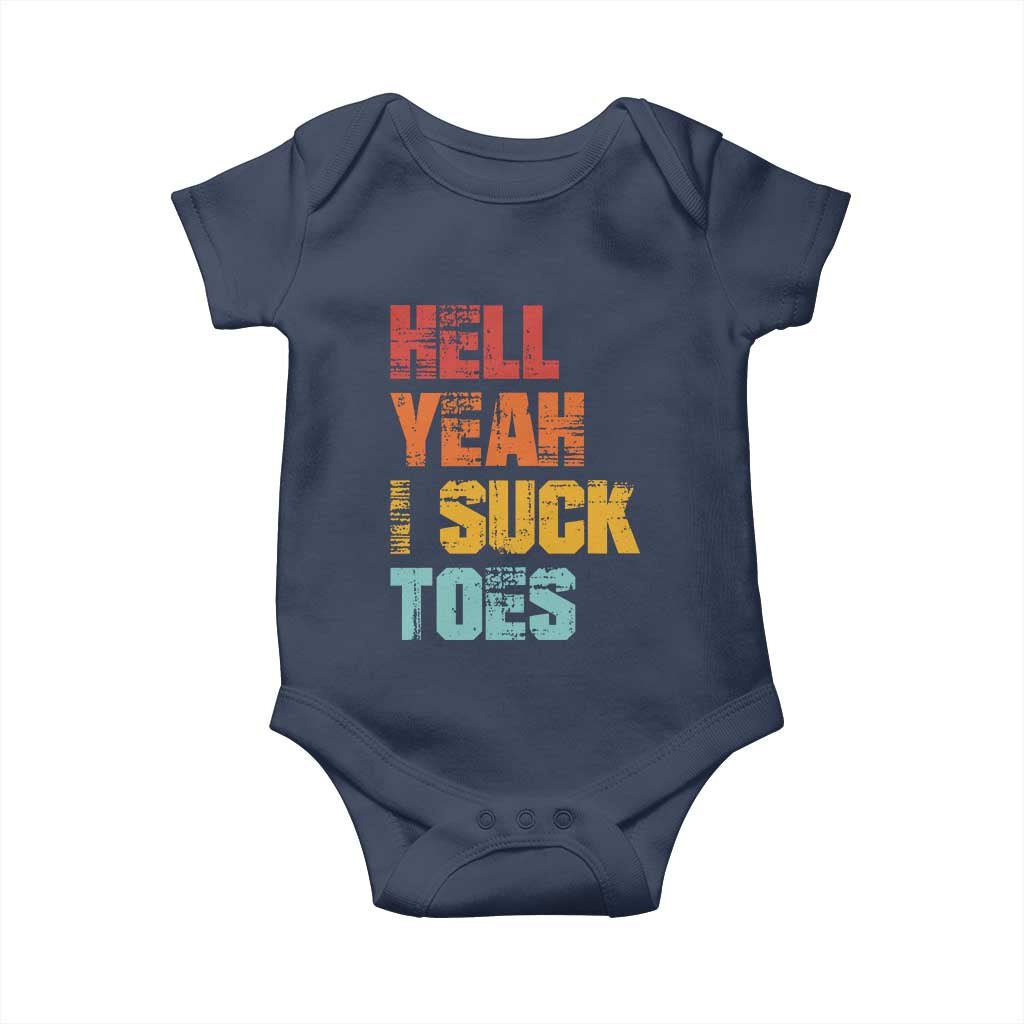 Funny Inappropriate Embarrassing Baby Onesie Funny Foot Fetish Sucking Toes Cringe Offensive Humor - Wonder Print Shop