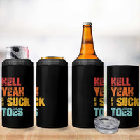 Funny Inappropriate Embarrassing 4 in 1 Can Cooler Tumbler Funny Foot Fetish Sucking Toes Cringe Offensive Humor - Wonder Print Shop