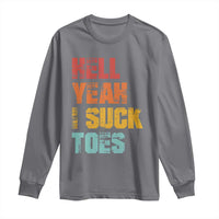 Funny Inappropriate Embarrassing Long Sleeve Shirt Funny Foot Fetish Sucking Toes Cringe Offensive Humor - Wonder Print Shop