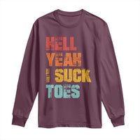 Funny Inappropriate Embarrassing Long Sleeve Shirt Funny Foot Fetish Sucking Toes Cringe Offensive Humor - Wonder Print Shop