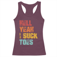 Funny Inappropriate Embarrassing Racerback Tank Top Funny Foot Fetish Sucking Toes Cringe Offensive Humor - Wonder Print Shop