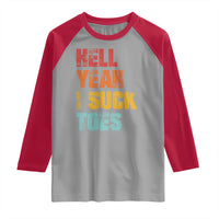 Funny Inappropriate Embarrassing Raglan Shirt Funny Foot Fetish Sucking Toes Cringe Offensive Humor - Wonder Print Shop