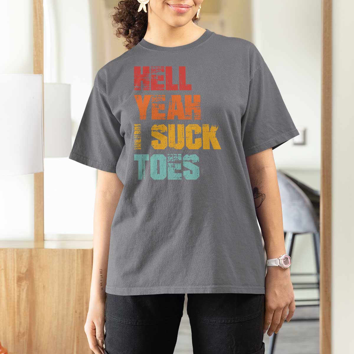 Funny Inappropriate Embarrassing T Shirt For Women Funny Foot Fetish Sucking Toes Cringe Offensive Humor - Wonder Print Shop