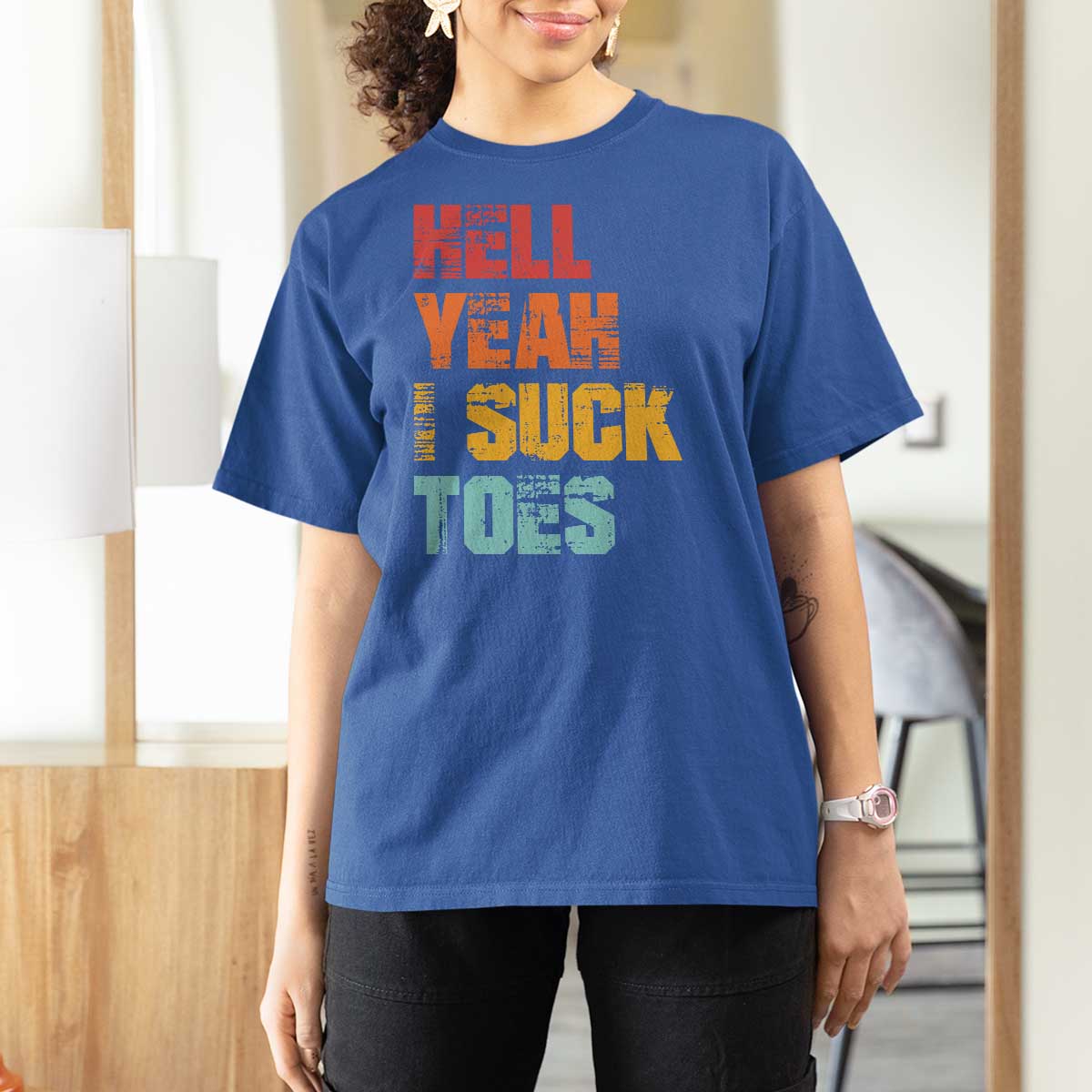 Funny Inappropriate Embarrassing T Shirt For Women Funny Foot Fetish Sucking Toes Cringe Offensive Humor - Wonder Print Shop