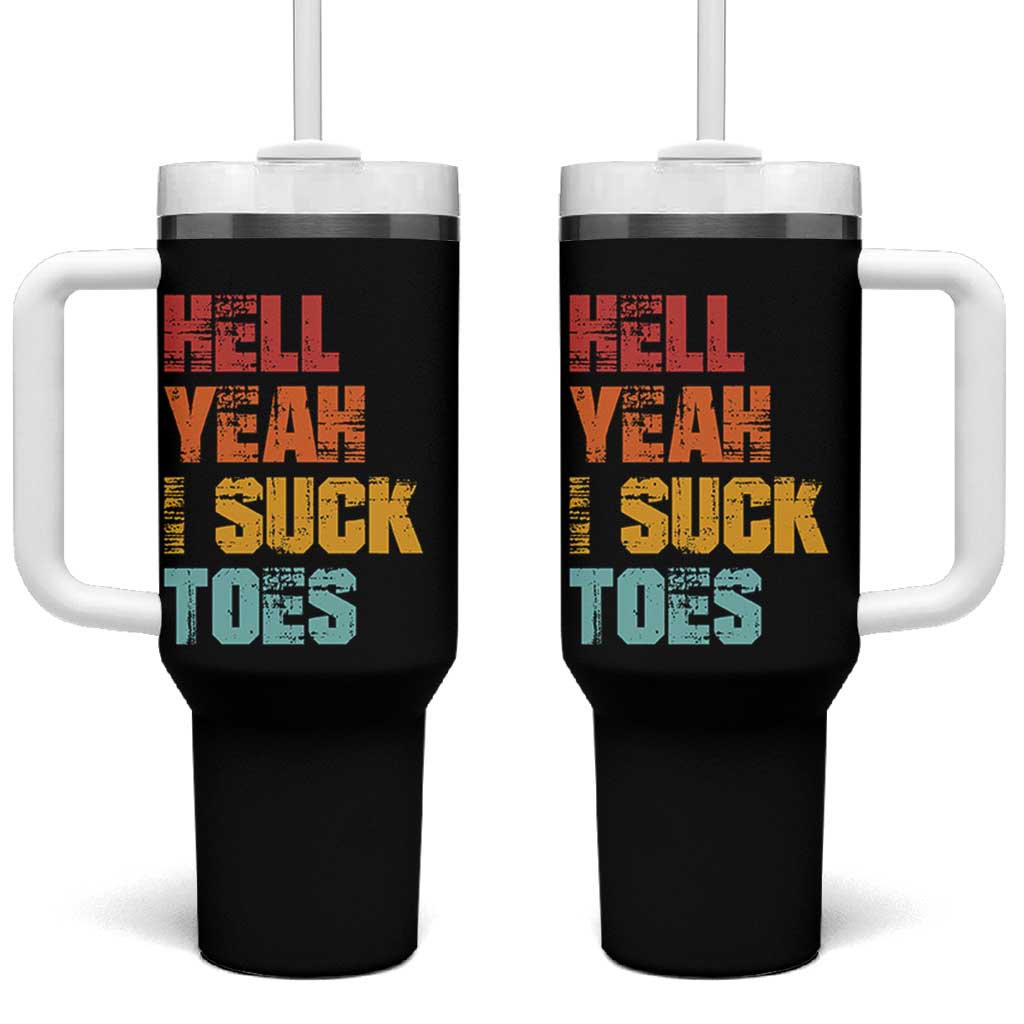 Funny Inappropriate Embarrassing Tumbler With Handle Funny Foot Fetish Sucking Toes Cringe Offensive Humor - Wonder Print Shop
