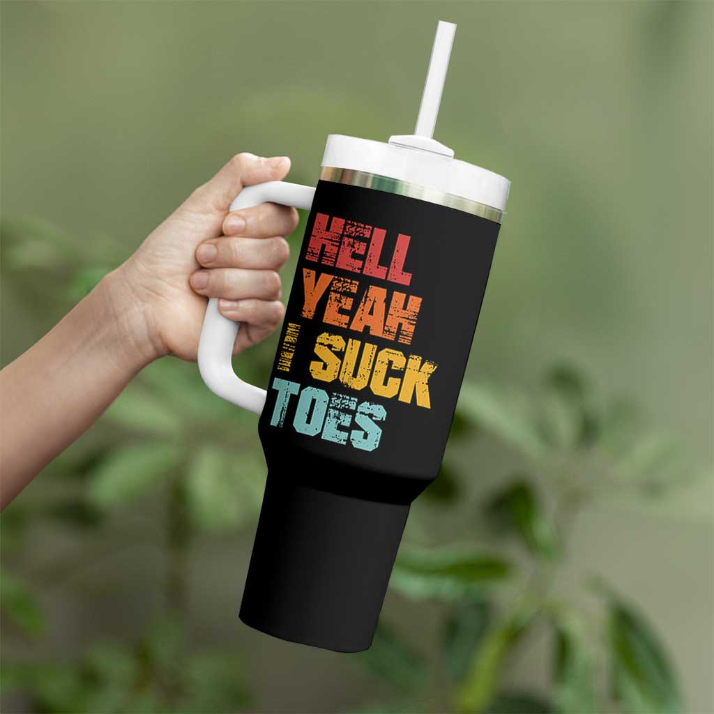 Funny Inappropriate Embarrassing Tumbler With Handle Funny Foot Fetish Sucking Toes Cringe Offensive Humor - Wonder Print Shop