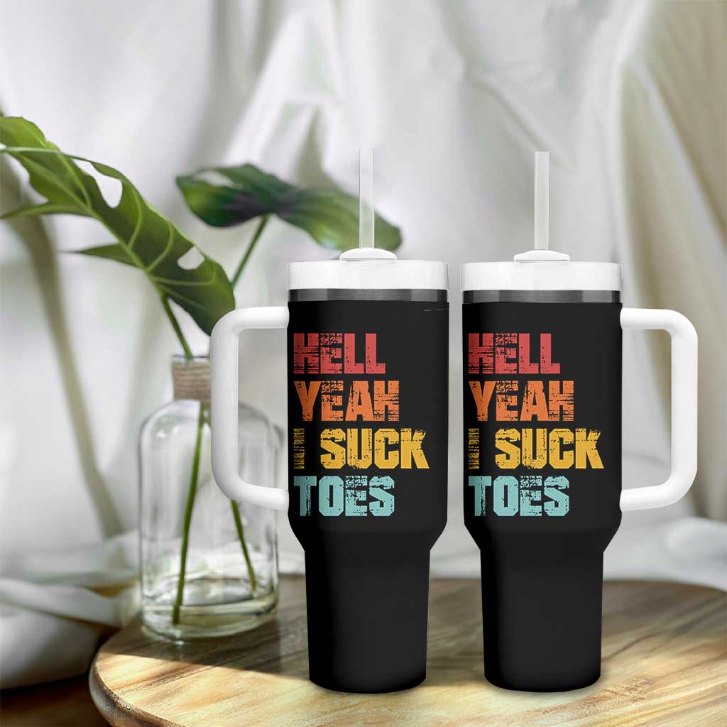 Funny Inappropriate Embarrassing Tumbler With Handle Funny Foot Fetish Sucking Toes Cringe Offensive Humor - Wonder Print Shop