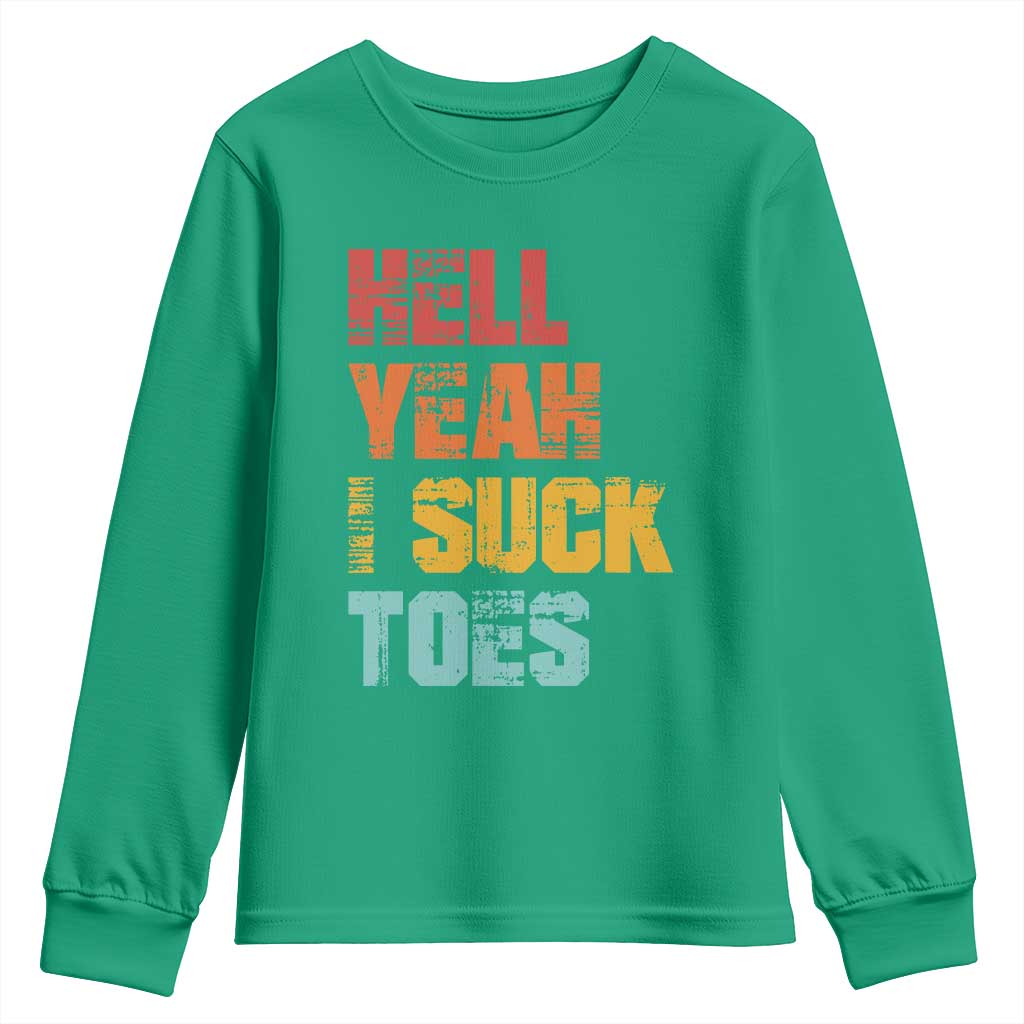 Funny Inappropriate Embarrassing Youth Sweatshirt Funny Foot Fetish Sucking Toes Cringe Offensive Humor - Wonder Print Shop