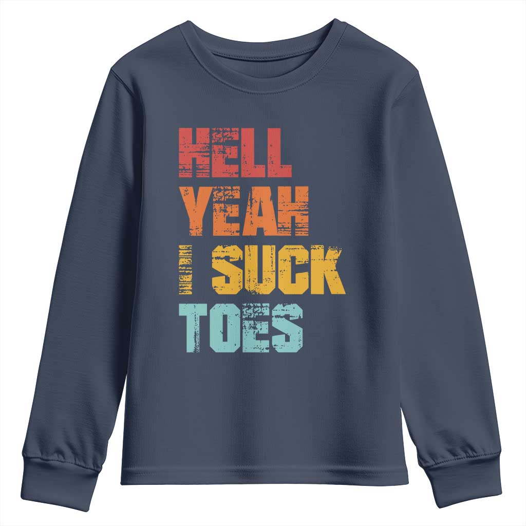 Funny Inappropriate Embarrassing Youth Sweatshirt Funny Foot Fetish Sucking Toes Cringe Offensive Humor - Wonder Print Shop