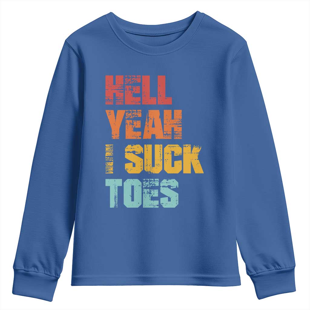 Funny Inappropriate Embarrassing Youth Sweatshirt Funny Foot Fetish Sucking Toes Cringe Offensive Humor - Wonder Print Shop