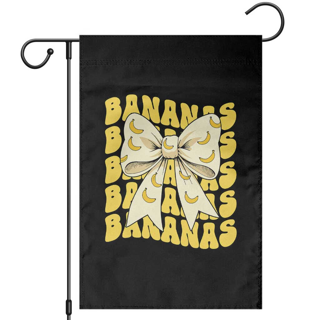 Bananas Coquette Bow Garden Flag Retro Banana Lovers Women Girls Kids