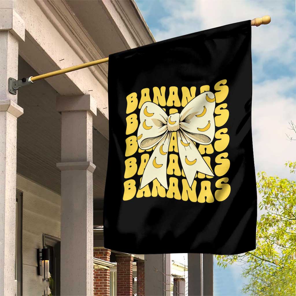 Bananas Coquette Bow Garden Flag Retro Banana Lovers Women Girls Kids