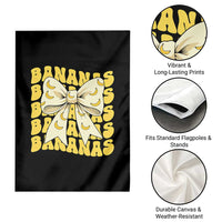 Bananas Coquette Bow Garden Flag Retro Banana Lovers Women Girls Kids