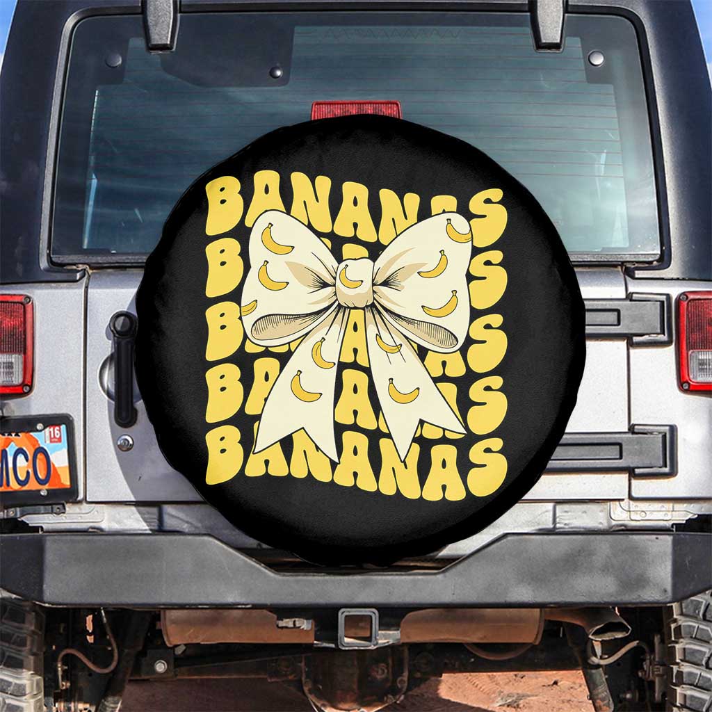 Bananas Coquette Bow Spare Tire Cover Retro Banana Lovers Women Girls Kids
