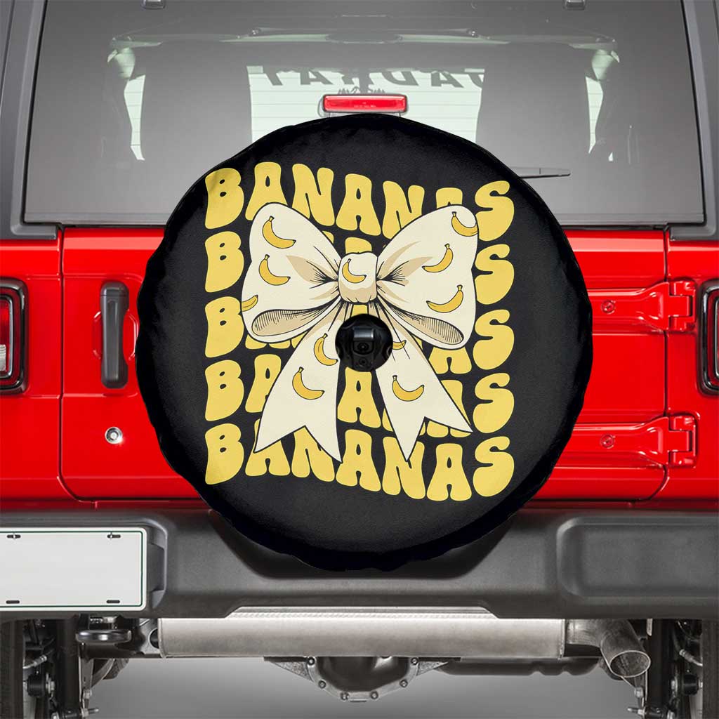 Bananas Coquette Bow Spare Tire Cover Retro Banana Lovers Women Girls Kids