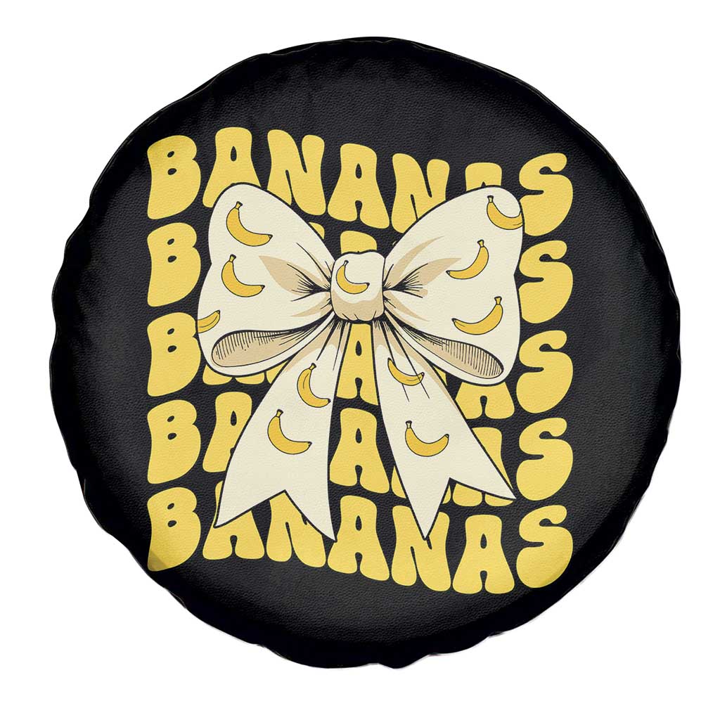 Bananas Coquette Bow Spare Tire Cover Retro Banana Lovers Women Girls Kids
