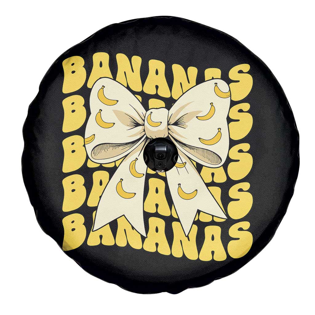 Bananas Coquette Bow Spare Tire Cover Retro Banana Lovers Women Girls Kids