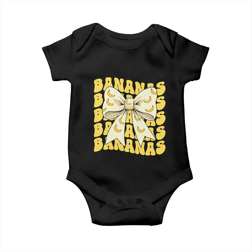 Bananas Coquette Bow Baby Onesie Retro Banana Lovers Women Girls Kids