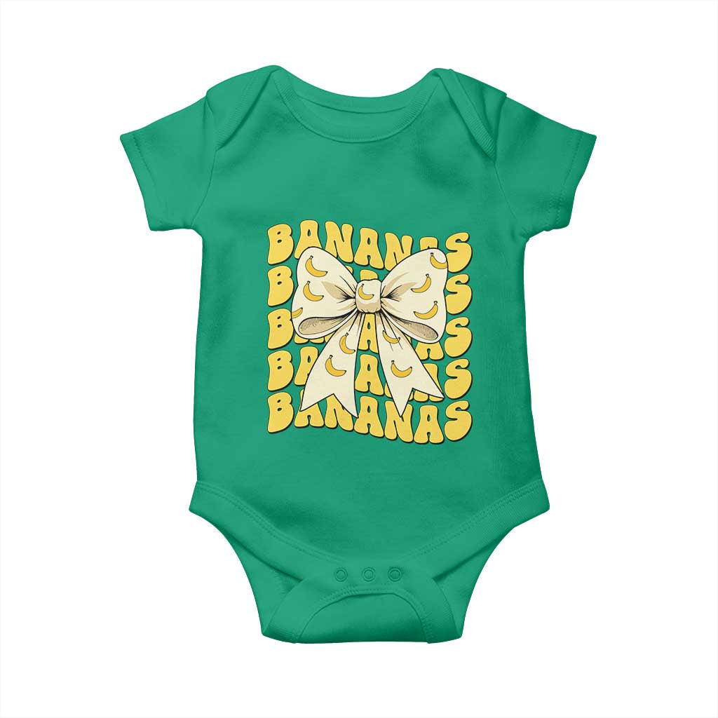 Bananas Coquette Bow Baby Onesie Retro Banana Lovers Women Girls Kids