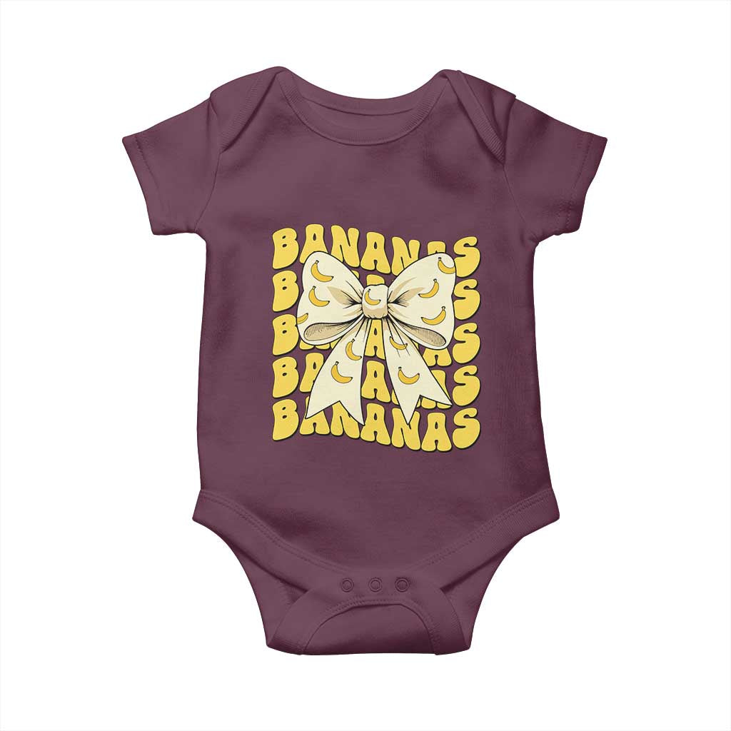 Bananas Coquette Bow Baby Onesie Retro Banana Lovers Women Girls Kids