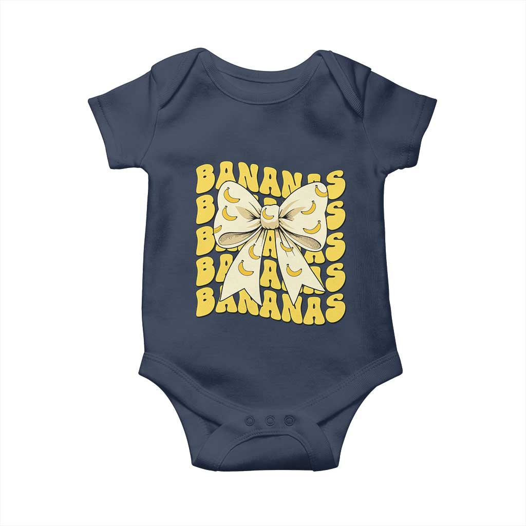 Bananas Coquette Bow Baby Onesie Retro Banana Lovers Women Girls Kids